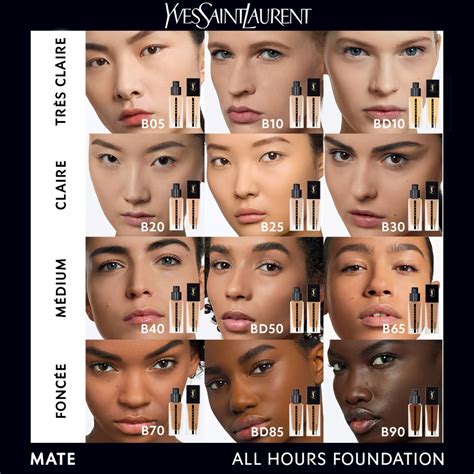 swatch ysl all hours foundation shades|ysl foundation colour chart.